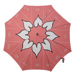 Love Heart Valentine Pink White Sexy Hook Handle Umbrellas (small) by Mariart