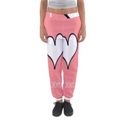 Love Heart Valentine Pink White Sexy Women s Jogger Sweatpants