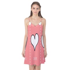 Love Heart Valentine Pink White Sexy Camis Nightgown