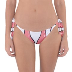 Love Heart Valentine Pink White Sexy Reversible Bikini Bottom