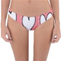 Love Heart Valentine Pink White Sexy Reversible Hipster Bikini Bottoms View1