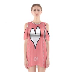 Love Heart Valentine Pink White Sexy Shoulder Cutout One Piece by Mariart