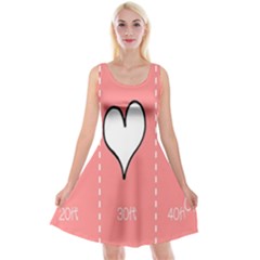 Love Heart Valentine Pink White Sexy Reversible Velvet Sleeveless Dress