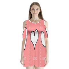 Love Heart Valentine Pink White Sexy Shoulder Cutout Velvet One Piece by Mariart