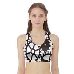 Machine Iron Maintenance Sports Bra With Border