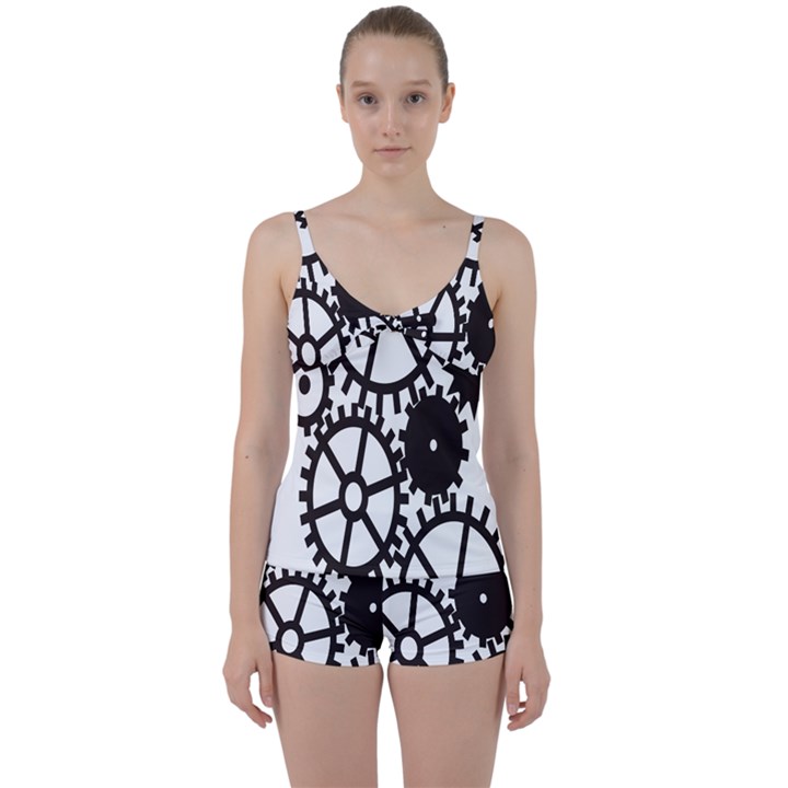 Machine Iron Maintenance Tie Front Two Piece Tankini