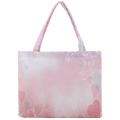 Love Heart Pink Valentine Flower Leaf Mini Tote Bag