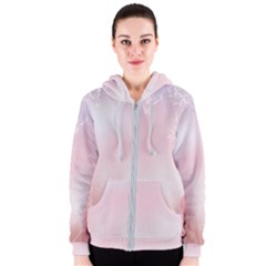 Love Heart Pink Valentine Flower Leaf Women s Zipper Hoodie by Mariart