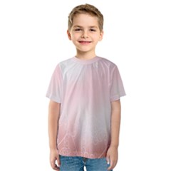 Love Heart Pink Valentine Flower Leaf Kids  Sport Mesh Tee