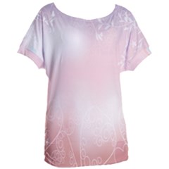 Love Heart Pink Valentine Flower Leaf Women s Oversized Tee by Mariart