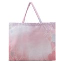 Love Heart Pink Valentine Flower Leaf Zipper Large Tote Bag View1