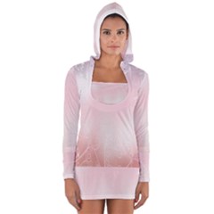 Love Heart Pink Valentine Flower Leaf Long Sleeve Hooded T-shirt by Mariart