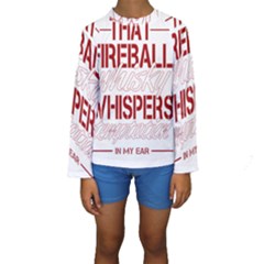 Fireball Whiskey Humor  Kids  Long Sleeve Swimwear