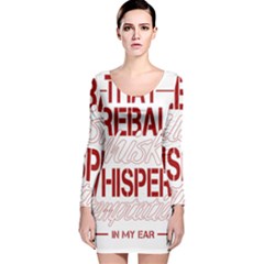 Fireball Whiskey Humor  Long Sleeve Velvet Bodycon Dress