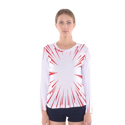 Line Red Sun Arrow Women s Long Sleeve Tee by Mariart