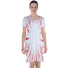 Line Red Sun Arrow Short Sleeve Nightdress by Mariart