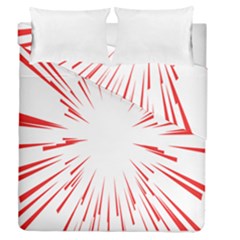 Line Red Sun Arrow Duvet Cover Double Side (queen Size) by Mariart