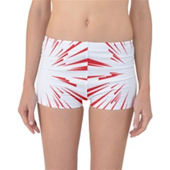 Line Red Sun Arrow Reversible Boyleg Bikini Bottoms by Mariart