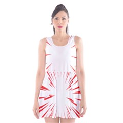 Line Red Sun Arrow Scoop Neck Skater Dress by Mariart