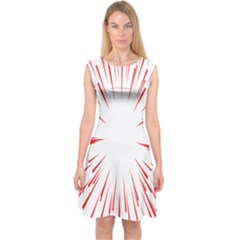 Line Red Sun Arrow Capsleeve Midi Dress by Mariart