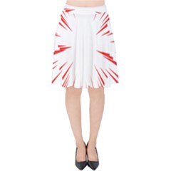 Line Red Sun Arrow Velvet High Waist Skirt