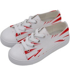 Line Red Sun Arrow Kids  Low Top Canvas Sneakers by Mariart