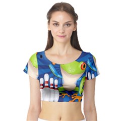 Tree Frog Bowling Short Sleeve Crop Top