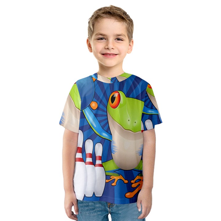 Tree Frog Bowling Kids  Sport Mesh Tee