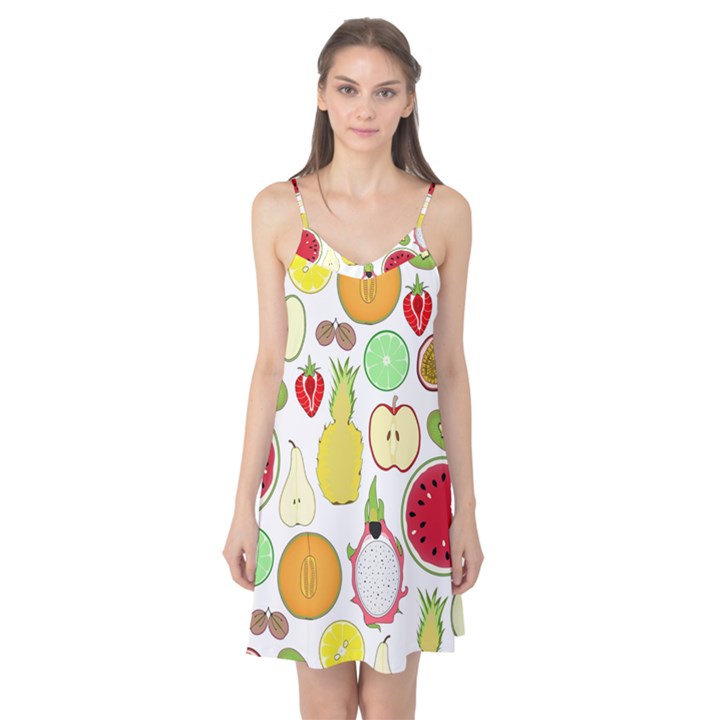 Mango Fruit Pieces Watermelon Dragon Passion Fruit Apple Strawberry Pineapple Melon Camis Nightgown