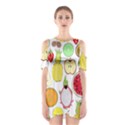 Mango Fruit Pieces Watermelon Dragon Passion Fruit Apple Strawberry Pineapple Melon Shoulder Cutout One Piece View1