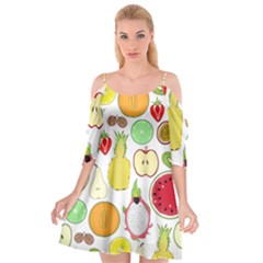 Mango Fruit Pieces Watermelon Dragon Passion Fruit Apple Strawberry Pineapple Melon Cutout Spaghetti Strap Chiffon Dress by Mariart