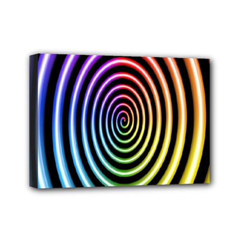 Hypnotic Circle Rainbow Mini Canvas 7  X 5  by Mariart