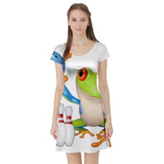 Tree Frog Bowler Short Sleeve Skater Dress