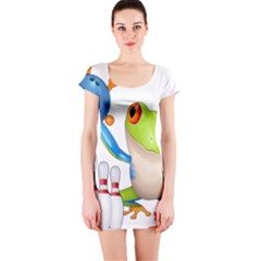 Tree Frog Bowler Short Sleeve Bodycon Dress