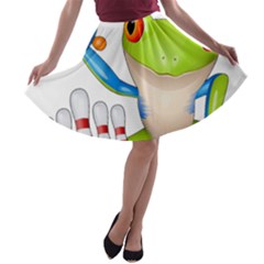 Tree Frog Bowler A-line Skater Skirt by crcustomgifts