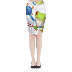 Tree Frog Bowler Midi Wrap Pencil Skirt