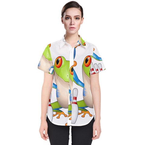 Tree Frog Bowler Women s Short Sleeve Shirt by crcustomgifts