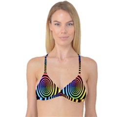 Hypnotic Circle Rainbow Reversible Tri Bikini Top