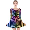 Hypnotic Circle Rainbow Long Sleeve Velvet Skater Dress View1