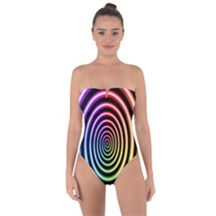 Hypnotic Circle Rainbow Tie Back One Piece Swimsuit