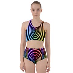 Hypnotic Circle Rainbow Racer Back Bikini Set by Mariart