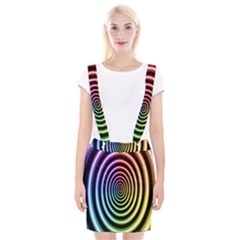 Hypnotic Circle Rainbow Braces Suspender Skirt by Mariart