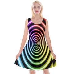 Hypnotic Circle Rainbow Reversible Velvet Sleeveless Dress by Mariart