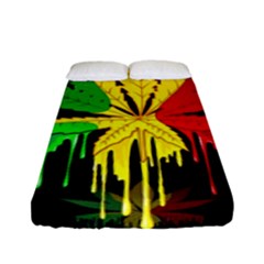 Marijuana Cannabis Rainbow Love Green Yellow Red Black Fitted Sheet (full/ Double Size) by Mariart