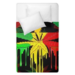 Marijuana Cannabis Rainbow Love Green Yellow Red Black Duvet Cover Double Side (single Size)