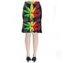 Marijuana Cannabis Rainbow Love Green Yellow Red Black Mermaid Skirt View2