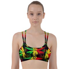 Marijuana Cannabis Rainbow Love Green Yellow Red Black Line Them Up Sports Bra