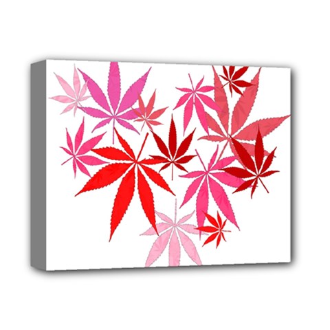 Marijuana Cannabis Rainbow Pink Love Heart Deluxe Canvas 14  X 11 