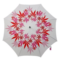 Marijuana Cannabis Rainbow Pink Love Heart Hook Handle Umbrellas (large)