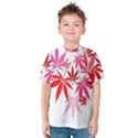 Marijuana Cannabis Rainbow Pink Love Heart Kids  Cotton Tee View1